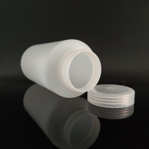Flacons de réactif en plastique HDPE/PP à col large de 1 000 ml, nature/blanc/marron