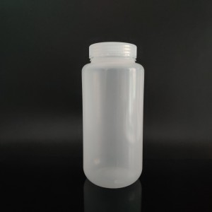 Bottiglie di reagenti di plastica da 1000 ml, PP, bocca larga, trasparenti / marroni