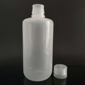 Bouteilles de réactif en plastique de 1000 ml, PP, col étroit, transparent/marron