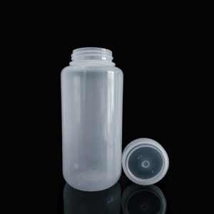Flacons de réactif en plastique HDPE/PP à col large de 1 000 ml, nature/blanc/marron