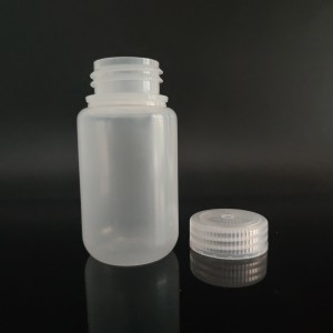 Bottiglie di reagenti di plastica da 125 ml, PP, bocca larga, trasparenti / marroni
