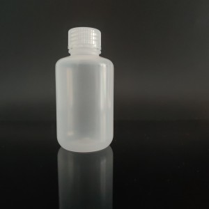 125 ml plastmasas reaģentu pudeles, PP, šaura mute, caurspīdīga / brūna