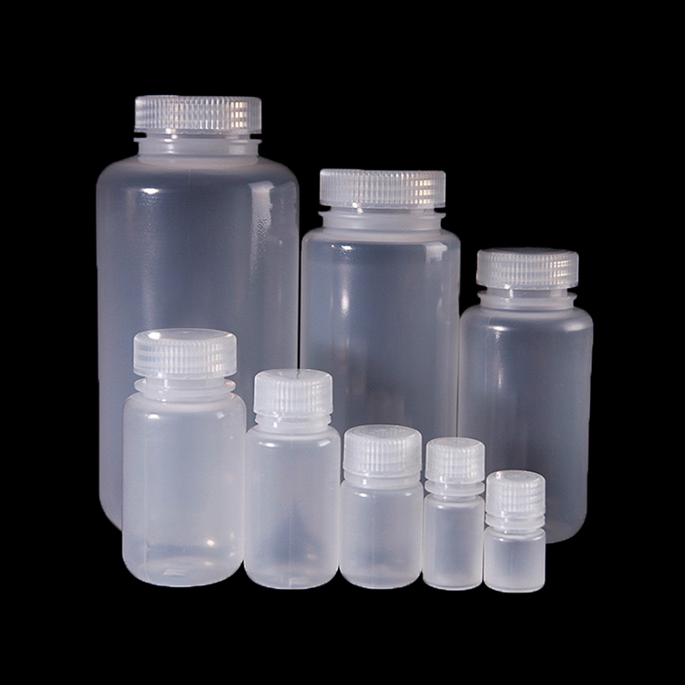 flacons de réactifs en plastique, PP, col large, 8 ml ~ 1000 ml, transparents