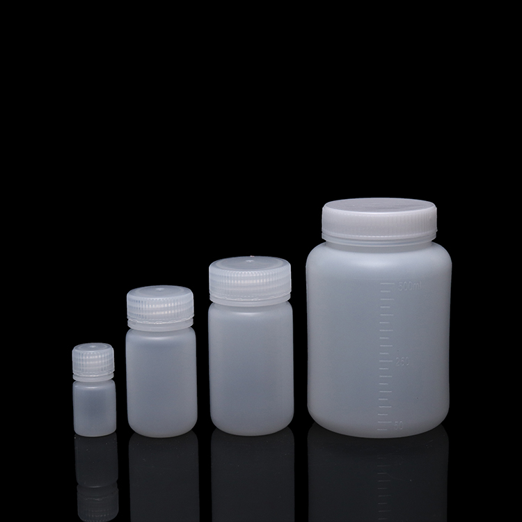 garrafas de reagente de plástico, HDPE, boca larga, 8ml ~ 1000ml, branco