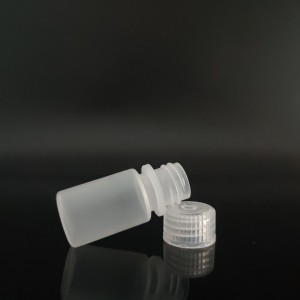 15ml plastmasas reaģentu pudeles, PP, plata mute, caurspīdīga/brūna