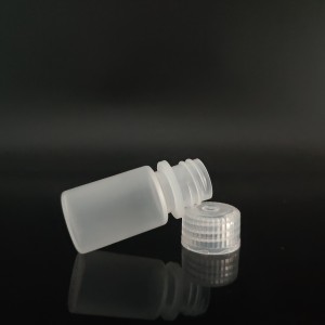 15ml plastreagensflasker, PP, bred mund, transparent/brun