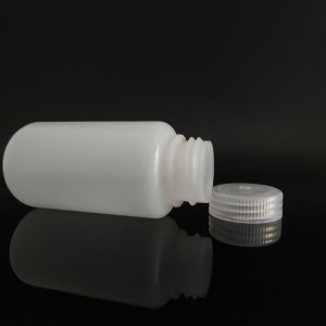 HDPE/PP वाइड-माउथ 250ml प्लास्टिक अभिकर्मक बोतल, प्रकृति/सेतो/खैरो