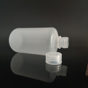 Bouteilles de réactif en plastique de 250 ml, PP, col étroit, transparent/marron