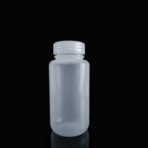 HDPE/PP platas mutes 250 ml plastmasas reaģentu pudeles, dabīgas/baltas/brūnas