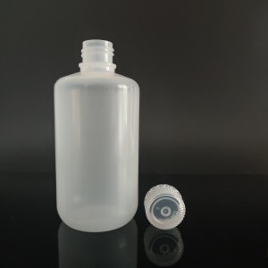 Bottiglie di reagenti di plastica da 250 ml, PP, Bocca stretta, trasparente / marrone