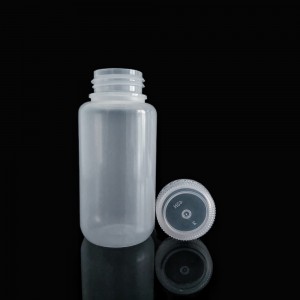 Πλαστικές φιάλες αντιδραστηρίου HDPE/PP 250 ml με πλατύ στόμα, Nature/Λευκό/Καφέ