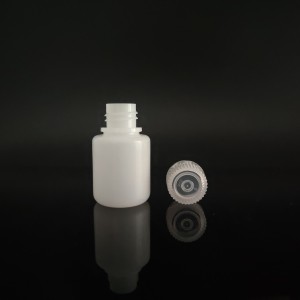 Botol reagen plastik 30ml, HDPE, Mulut sempit, putih / coklat