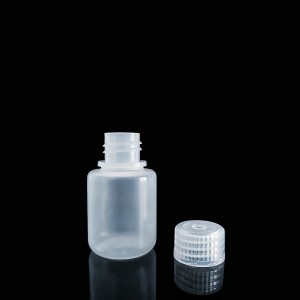 Botellas de reactivos de plástico HDPE/PP de 30 ml, boca estreita, natureza/branco/marrón