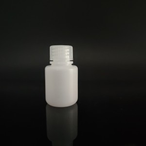 Flacons de réactif en plastique de 30 ml, PEHD, col étroit, blanc/marron