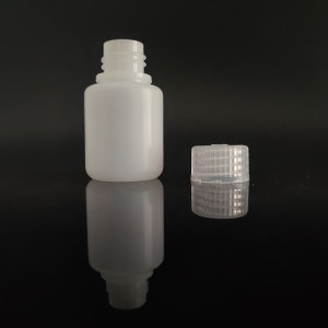 Botellas de reactivos de plástico de 30 ml, HDPE, boca estreita, branco/marrón