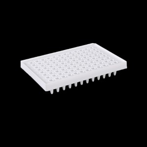 Placa PCR, 96 pocillos, 0,2 ml, color blanco, media falda
