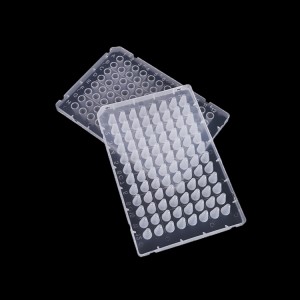 PCR farantin, 96 rijiya, 0.1ml, na halitta launi, rabin siket