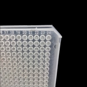PCR plāksne, 384 iedobes, 40 ul, caurspīdīga