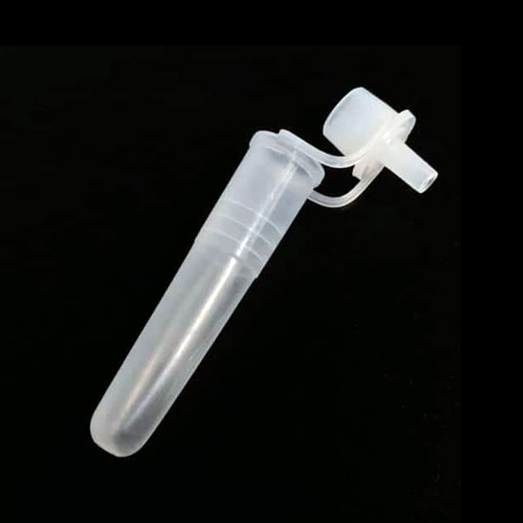 tubo de extração de amostragem, tampa anexada, natural, 1ml