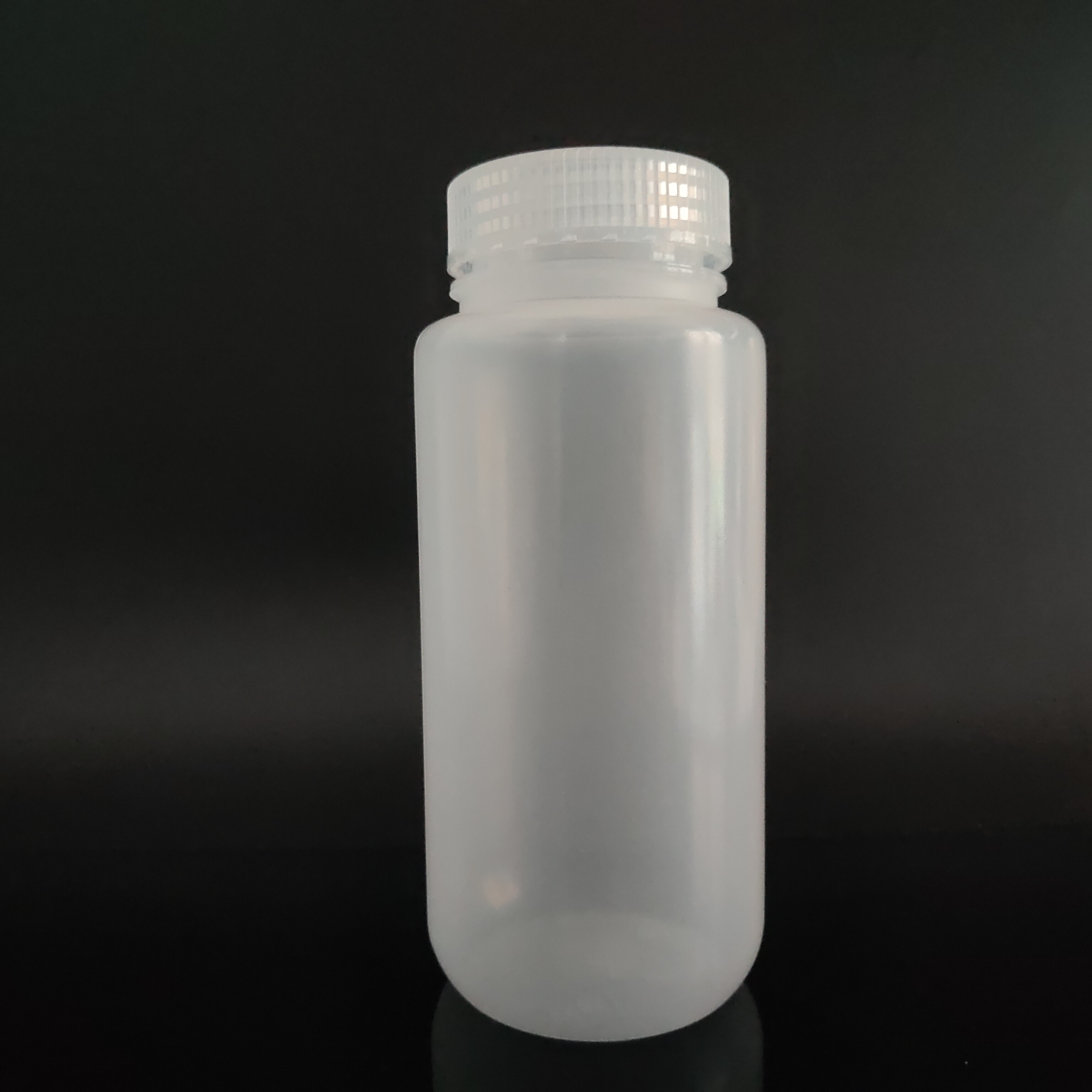 Botellas de reactivo de plástico de 250 ml, PP, boca ancha, transparente / marrón