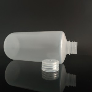Botellas de reactivos de plástico de 500 ml, PP, boca estreita, transparente / marrón