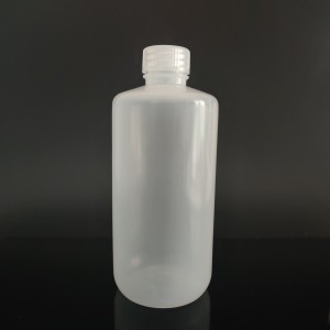 Bottiglie di reagenti di plastica da 500 ml, PP, bocca stretta, trasparenti / marroni