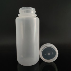 Flacons à réactifs en plastique 250ml, PP, col large, transparent / marron