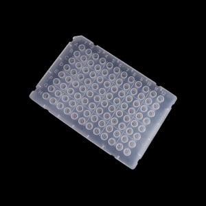 Plaque PCR， 96 puits, 0,1 ml, couleur naturelle, demi-jupe