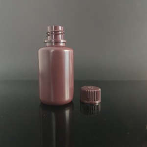 HDPE/PP 60 ml reaģentu pudeles/plastmasas pudeles, šaura mute, dabisks/balts/brūns