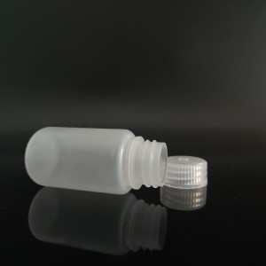Frascos de reagentes de plástico de 60ml, PP, boca larga, transparente / marrom
