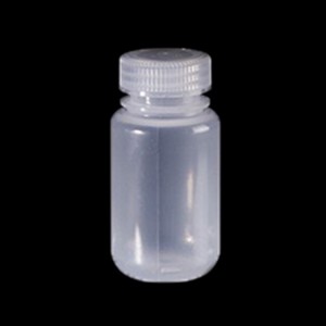 Botol reagen plastik 125ml, PP, mulut lebar, transparan / coklat