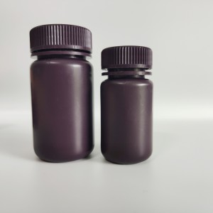 botol reagen plastik, HDPE, mulut lebar, 8ml~1000ml, coklat