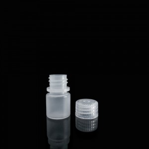 Sticle de reactiv din plastic HDPE/PP cu gură largă de 8 ml, natură/alb/maro