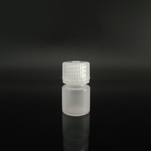 8ml plastreagensflaskor, PP, bred mun, transparent/brun
