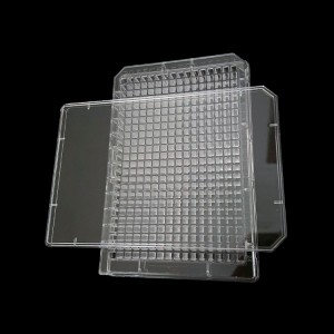 placa de cultivo celular, 384 pocillos, transparente/blanco/negro