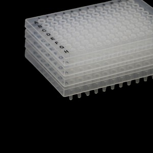 OEM مخصص الصين شبه متجنب أبيض 0.2 مل ، ملف تعريف منتظم 96 لوحات PCR جيدة