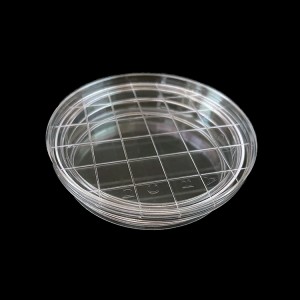 Vienreizlietojami apaļi kvadrātveida plastmasas sterilizēti 90 mm kontakttrauki laboratorijai
