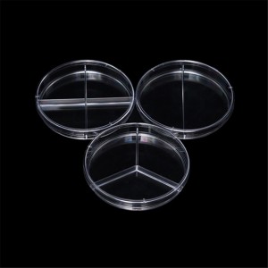 Yuvarlak Plastik PS Laboratuvarı Plastik Tek Kullanımlık Steril Petri Kapları