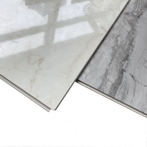 UV Coating Floor ဗီနိုင်းသော့ခတ်ခြင်း လက်ကား Glossy Marble Look Flooring Waterproof SPC Luxury Vinyl Marble Flooring Prices Plank