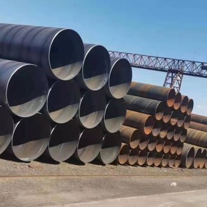 Tembok Kandel Spiral Steel Pipe 10mm Tensile Strength 300MPa Spiral Steel Pipe Dipaké dina Industri Minyak API5l Spiral Pipeline