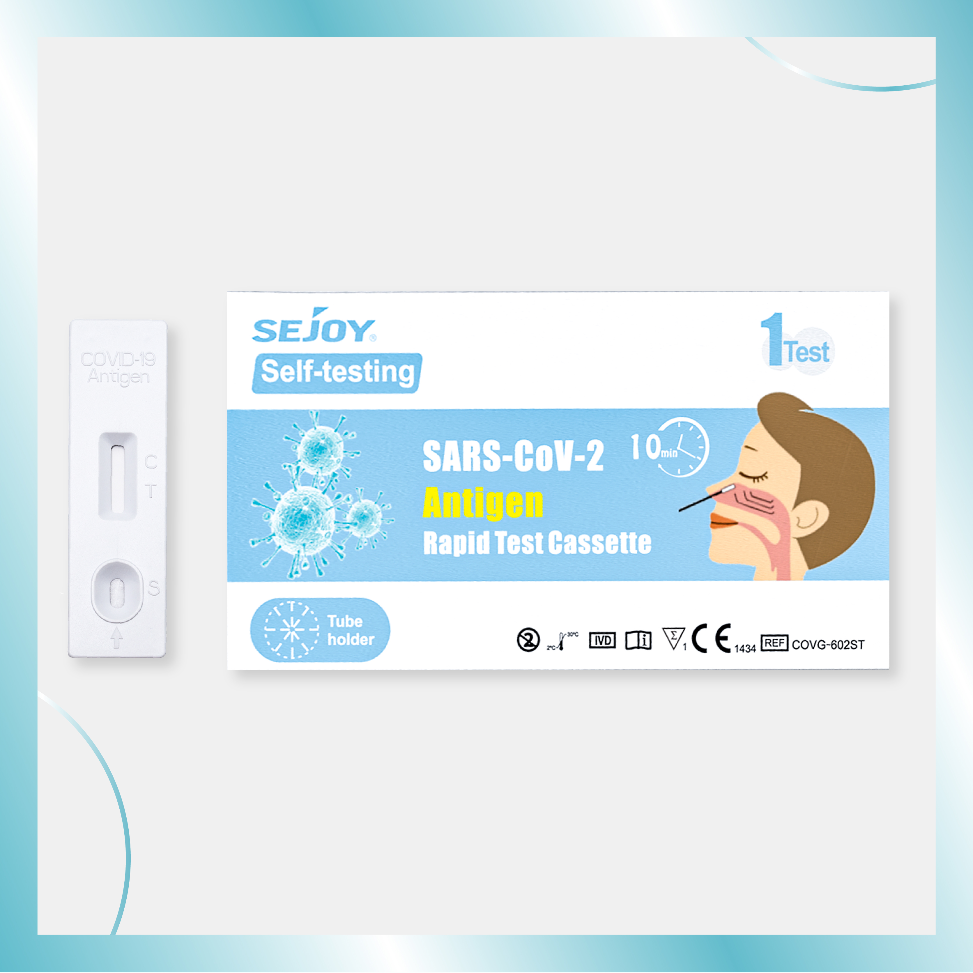 كاسيت اختبار مستضد SARS-CoV-2 السريع للاختبار الذاتي (OTC CE1434)