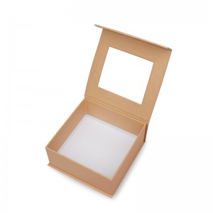 Caixa de embalagem de estilo de livro com logotipo personalizado Caixa de tampa magnética com janela transparente