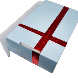 Grouss Kaddosbox mat Deckelgréisst, robust Kaddosbox, Blo Verpackungsbox, Kaddoen, Gebuertsdag, Chrëschtdag