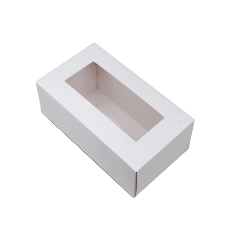 White Cardboard Paper boxes with clear Window Size Inch Gift Packaging boxes for Bakery Crustulae Placentae Candy Nuptialis Factio Favores