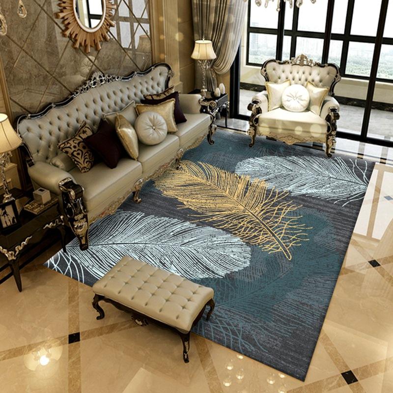 Low Pile Feather Pattern Cheap Modern Area Rug ...