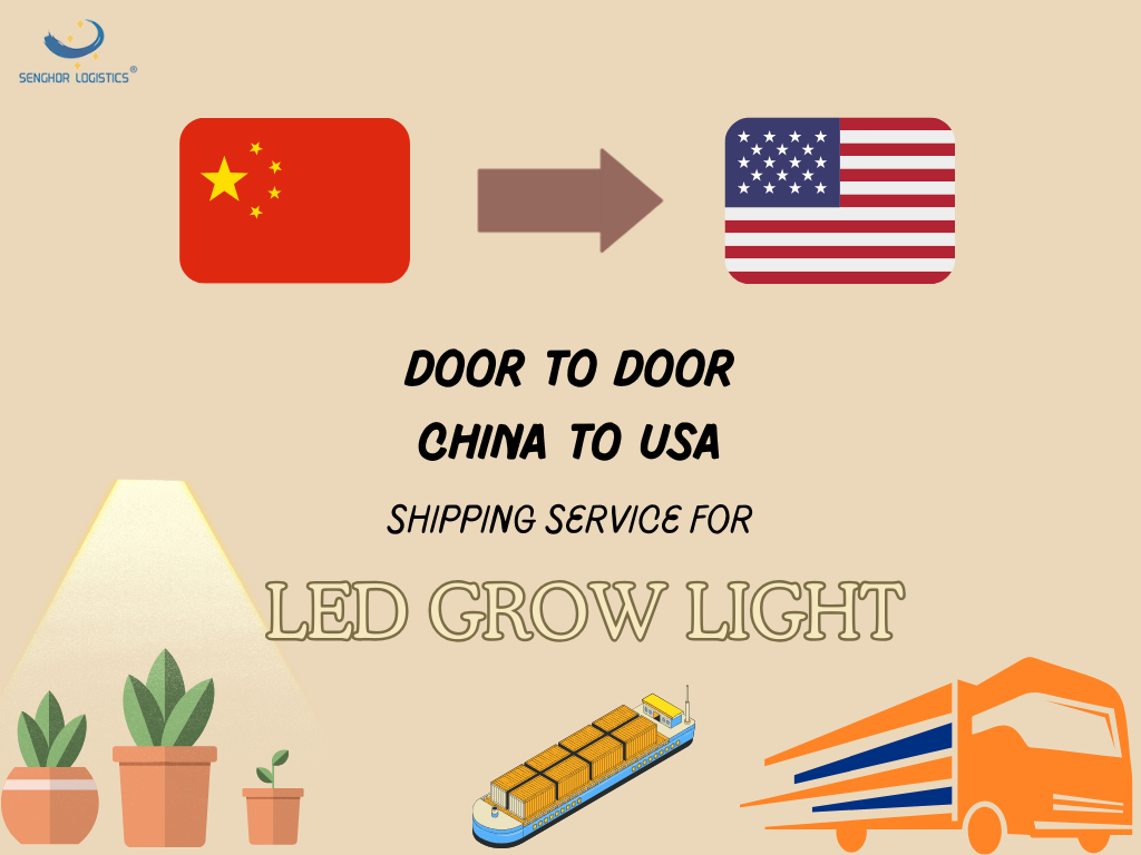 O transportista profesional ofrece un servizo de envío porta a porta para a luz LED de cultivo de China a Estados Unidos
