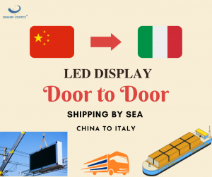 Senghor Logisticsin ammattimainen LED-näyttö ovelta ovelle merikuljetukset Kiinasta Italiaan