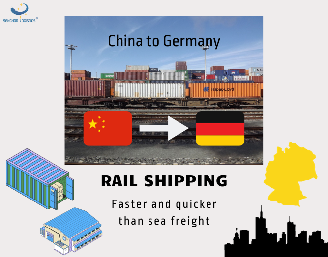 U trasportu di trasportu ferroviariu più veloce è più veloce di u trasportu marittimu da a Cina à a Germania da Senghor Logistics