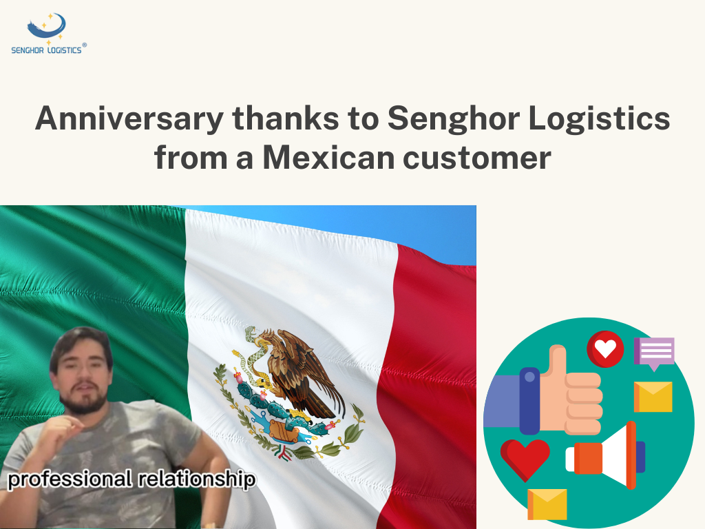 Aniversari gràcies a Senghor Logistics d'un client mexicà