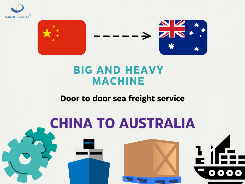 Stor og tung maskin fra dør til dør søfragt fra Kina til Australien speditør